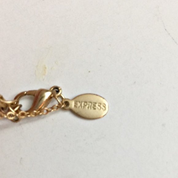 Express Necklace Tiered Layered Beads Gold Tone - Picture 5 of 7